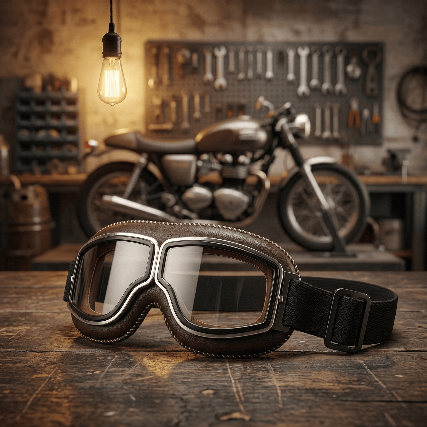 OTG Vintage Motorcycle Gogglese🕶️ - Fits Over Prescription Glasses, Soft Padded Retro Riding Glasses with Anti-Slip Strap & UV400