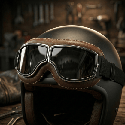 OTG Vintage Motorcycle Gogglese🕶️ - Fits Over Prescription Glasses, Soft Padded Retro Riding Glasses with Anti-Slip Strap & UV400