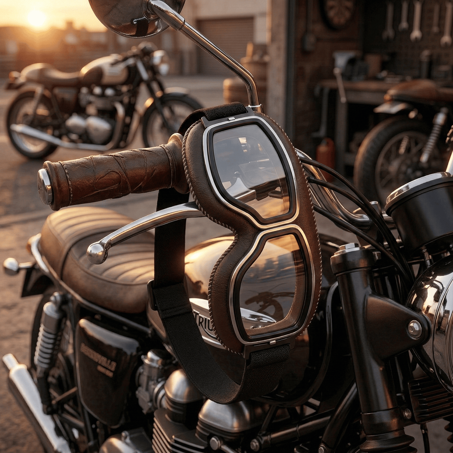OTG Vintage Motorcycle Gogglese🕶️ - Fits Over Prescription Glasses, Soft Padded Retro Riding Glasses with Anti-Slip Strap & UV400