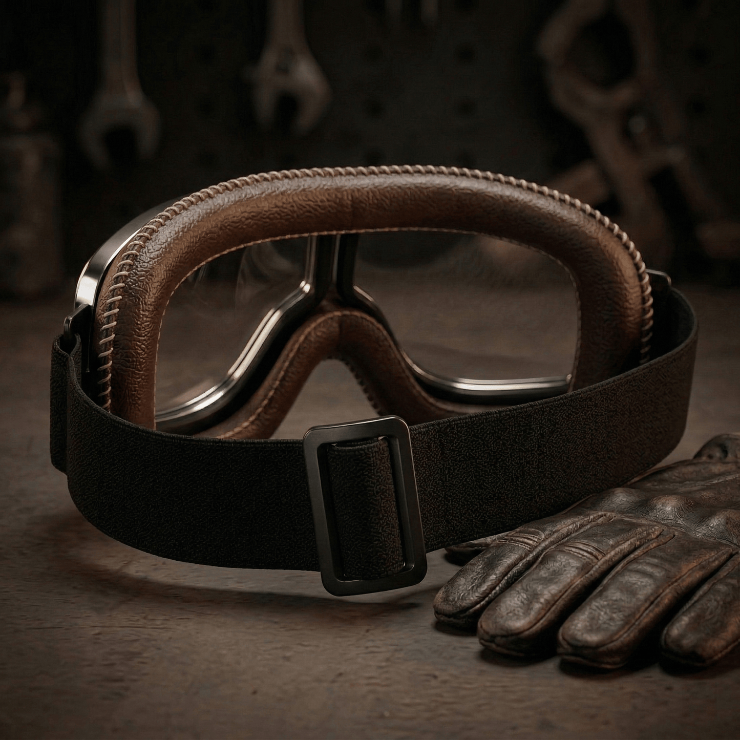 OTG Vintage Motorcycle Gogglese🕶️ - Fits Over Prescription Glasses, Soft Padded Retro Riding Glasses with Anti-Slip Strap & UV400