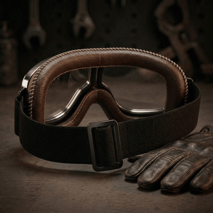 OTG Vintage Motorcycle Gogglese🕶️ - Fits Over Prescription Glasses, Soft Padded Retro Riding Glasses with Anti-Slip Strap & UV400