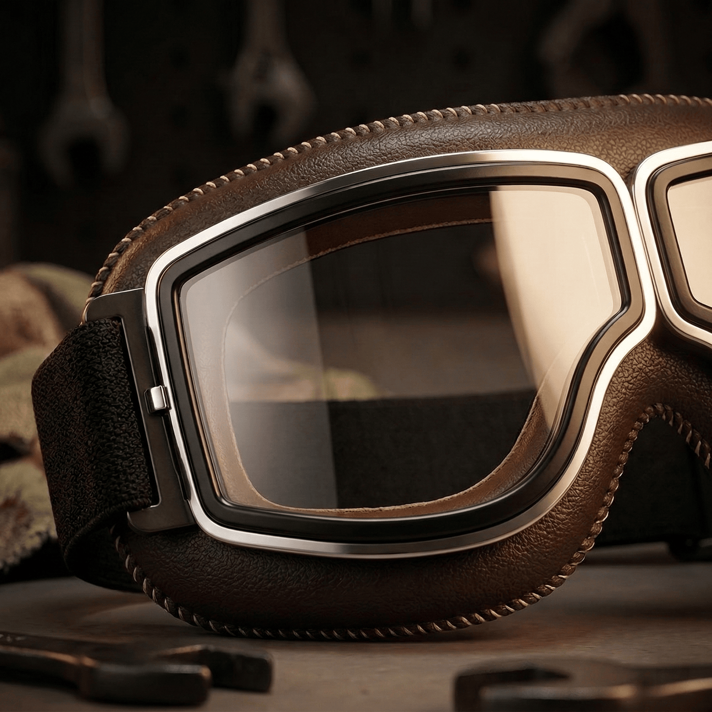 OTG Vintage Motorcycle Gogglese🕶️ - Fits Over Prescription Glasses, Soft Padded Retro Riding Glasses with Anti-Slip Strap & UV400