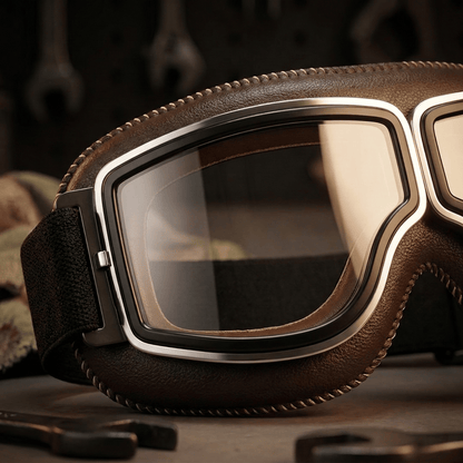 OTG Vintage Motorcycle Gogglese🕶️ - Fits Over Prescription Glasses, Soft Padded Retro Riding Glasses with Anti-Slip Strap & UV400
